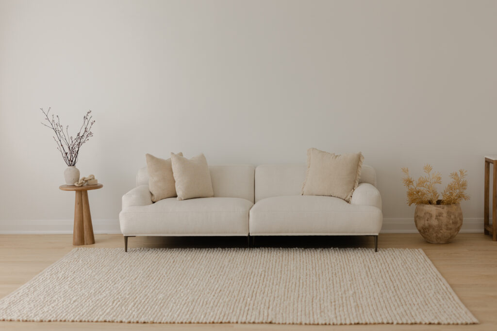 A setup with a couch in a Markham photography studio